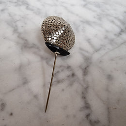 Art Deco Black & Silver Hat Pin