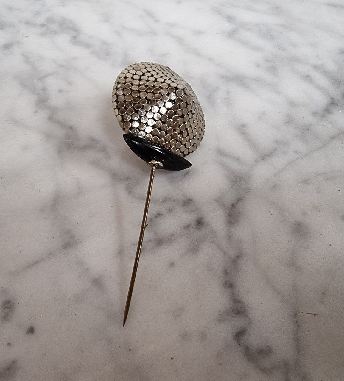 Art Deco Black & Silver Hat Pin