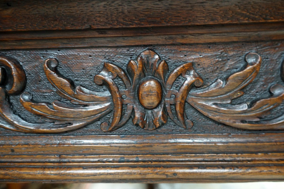1860's French Oak Gothic Style Two Drawer Desk | Antique & Vintage | Moonee Ponds Antiques | Australia Wide Delivery