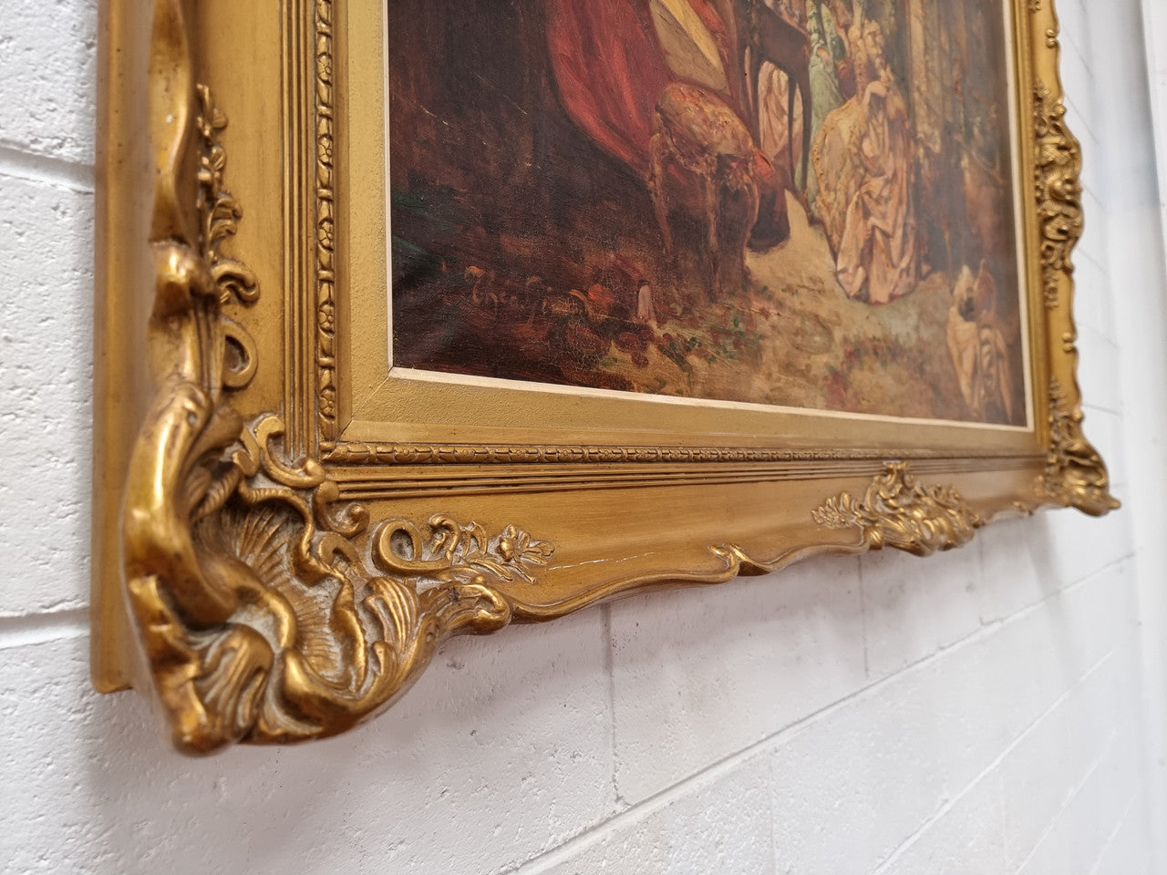 Beautifully framed oil on canvas, sourced in France is this stunning painting in an ornate decorative frame and in good condition.