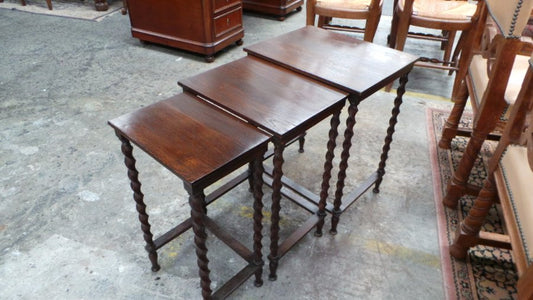 Jacobean Barley Twist Nest Of Three Tables