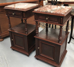 Beautiful Pair of French Dark Oak Bedsides | Antique & Vintage | Moonee Ponds Antiques | Australia Wide Delivery
