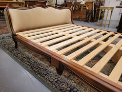 Stunning French Louis XV Style Queen Size Upholstered Bed | Antique & Vintage | Moonee Ponds Antiques | Australia Wide Delivery