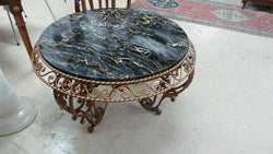 French Art Deco Portoro Marble Top Wrought Iron Coffee Table | Antique & Vintage | Moonee Ponds Antiques | Australia Wide Delivery