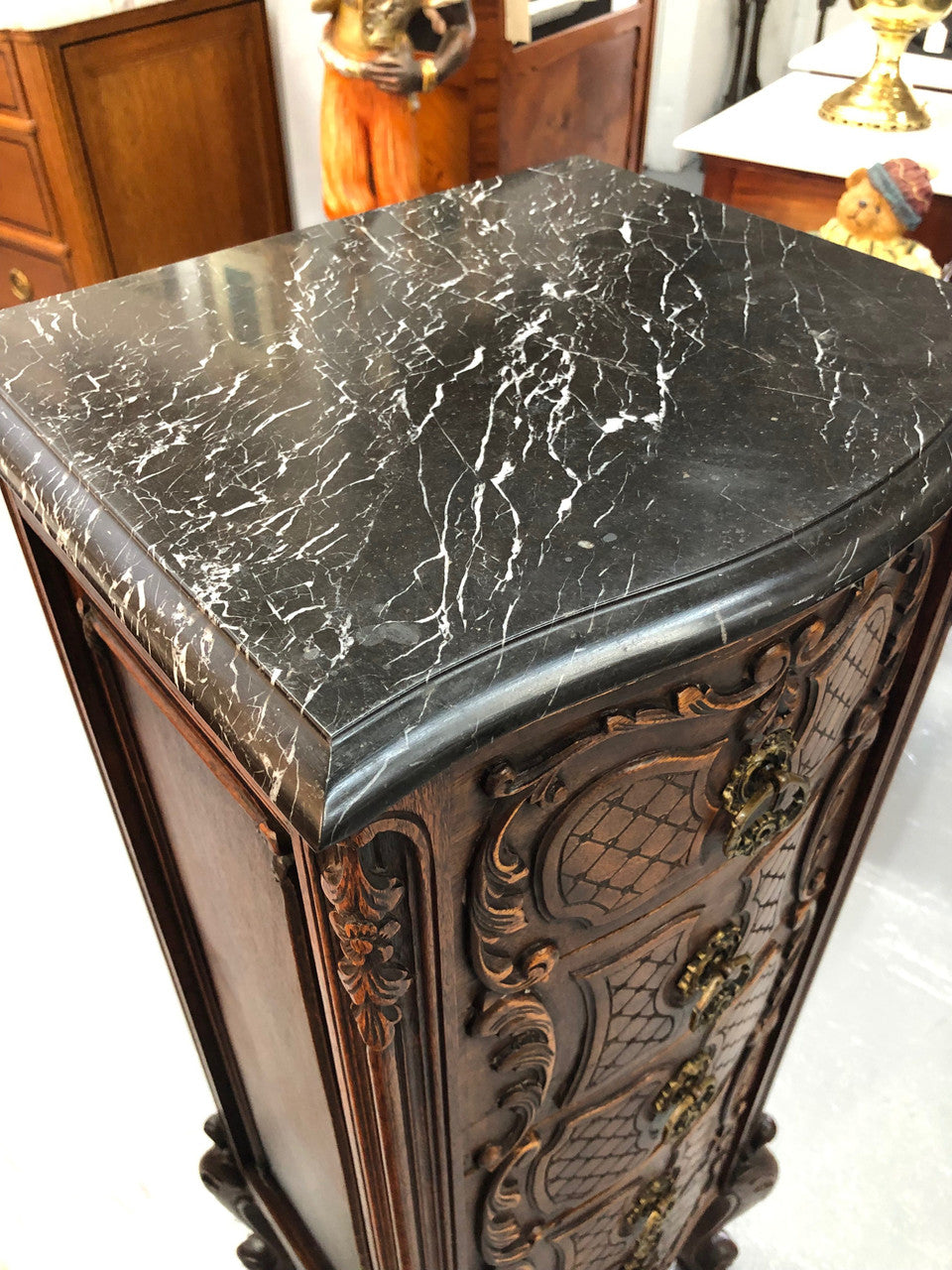 Beautiful Antique Carved Chest Of Five Drawers | Antique & Vintage | Moonee Ponds Antiques | Australia Wide Delivery