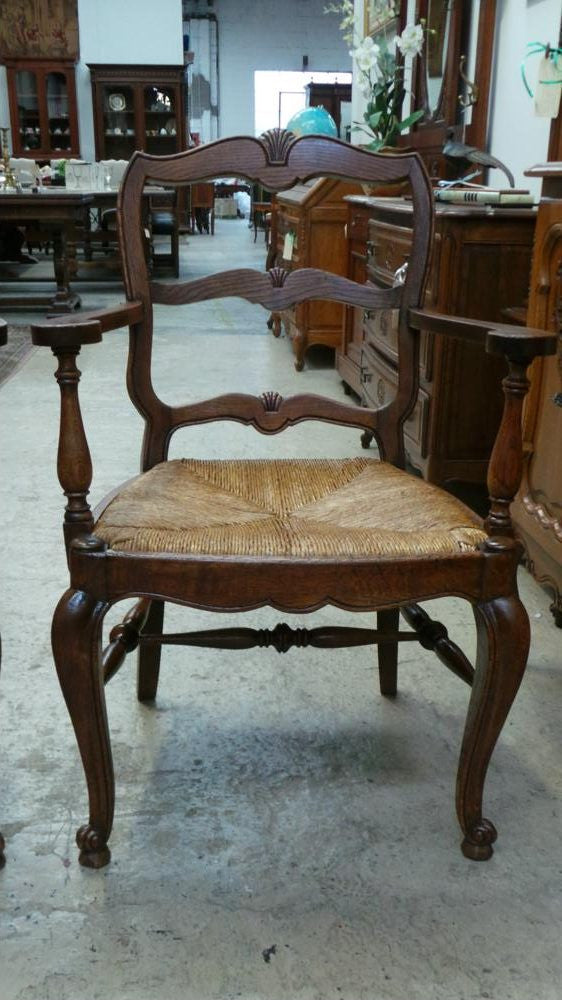 Pair Of French Rush Seat Carvers – Moonee Ponds Antiques