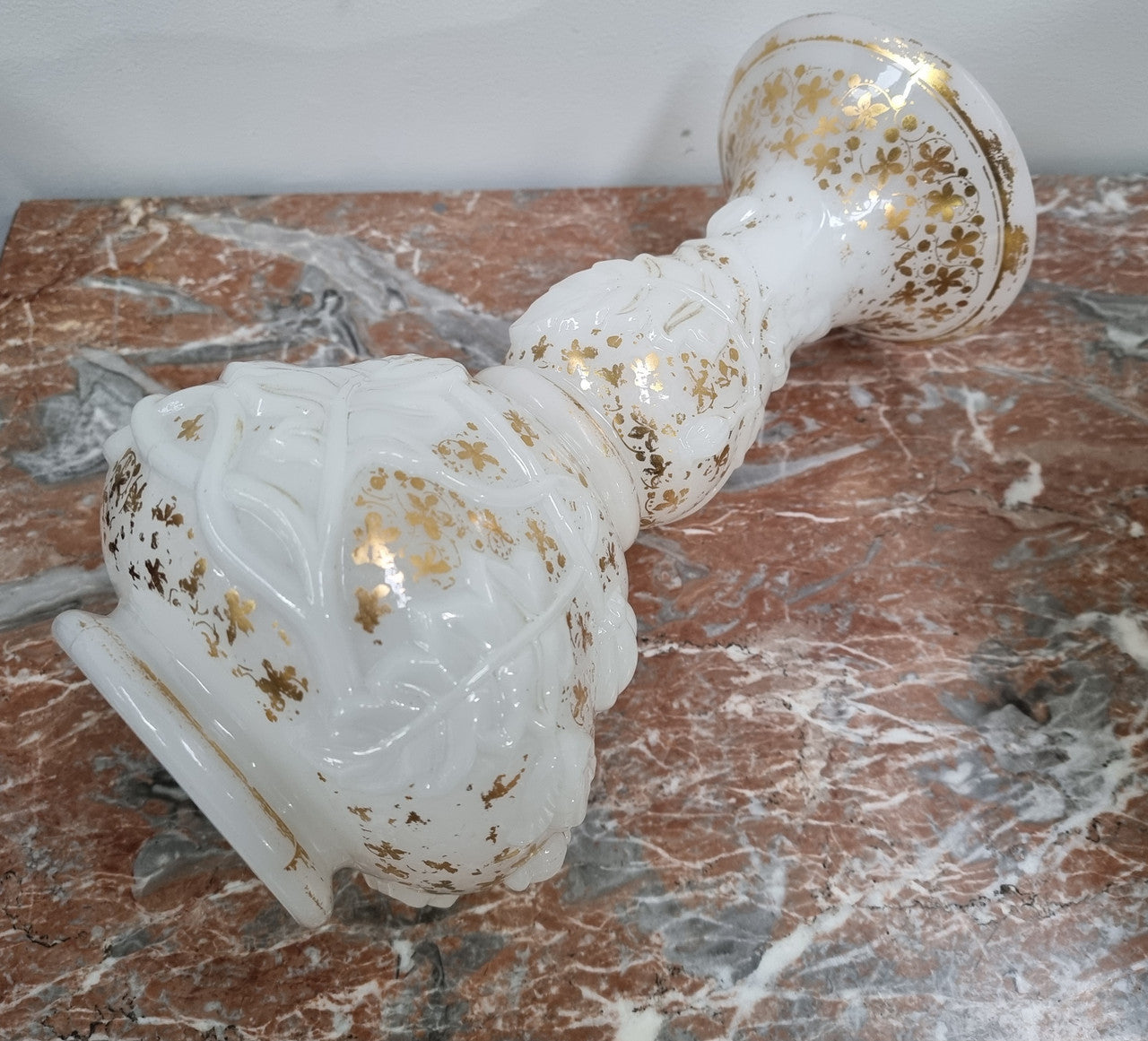 French 19th Century Milk Glass Embossed Vase | Antique & Vintage | Moonee Ponds Antiques | Australia Wide Delivery
