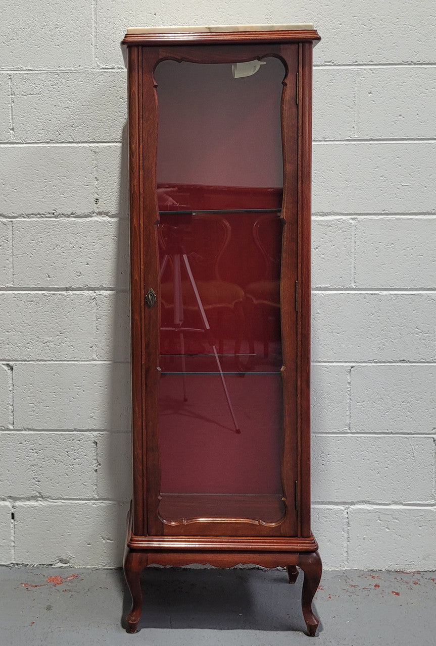 French Louis XV Style Compact Display Cabinet With Marble Top | Antique & Vintage | Moonee Ponds Antiques | Australia Wide Delivery