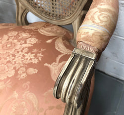 Pair Of French Louis XV Style Cane Back and Upholstered Seat Fauteuils | Antique & Vintage | Moonee Ponds Antiques | Australia Wide Delivery
