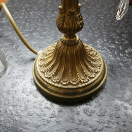 A stunning pair of French Bronze gilt Girandole candelabras, with lovely quartz drops. They are 36 cm tall and have been rewired to Australian standards. They are in very good original condition.