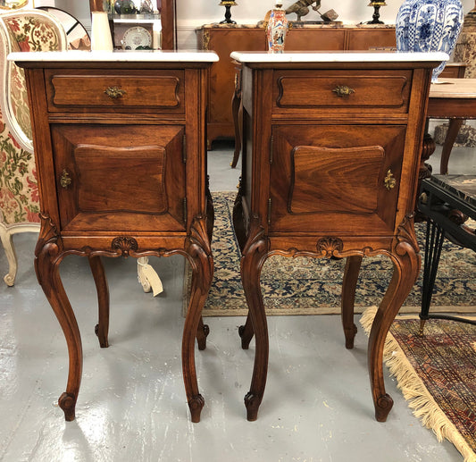 Pair of Carved French Bedside Cabinets