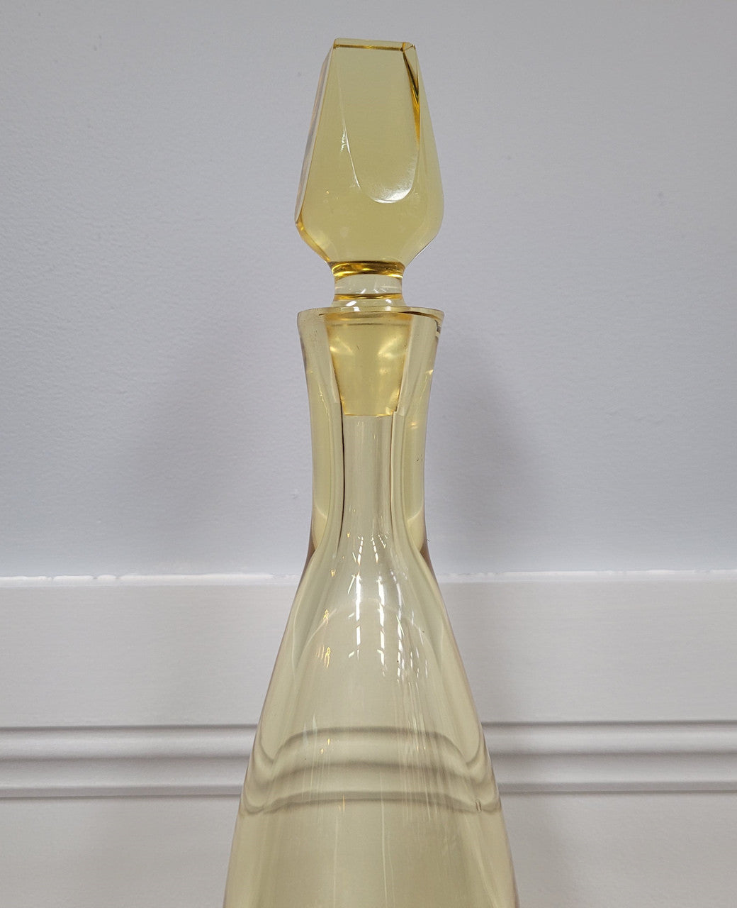 Bohemian Yellow Cut Glass Decanter | Antique & Vintage | Moonee Ponds Antiques | Australia Wide Delivery