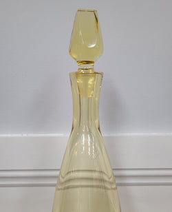 Bohemian Yellow Cut Glass Decanter | Antique & Vintage | Moonee Ponds Antiques | Australia Wide Delivery