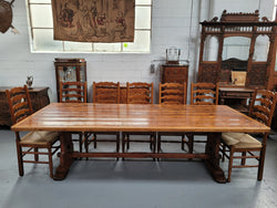Reclaimed Pine & Oregon Stretcher Base Dining Table | Antique & Vintage | Moonee Ponds Antiques | Australia Wide Delivery