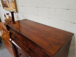 Victorian Flame Mahogany Tallboy With Barley Twist Supports | Antique & Vintage | Moonee Ponds Antiques | Australia Wide Delivery