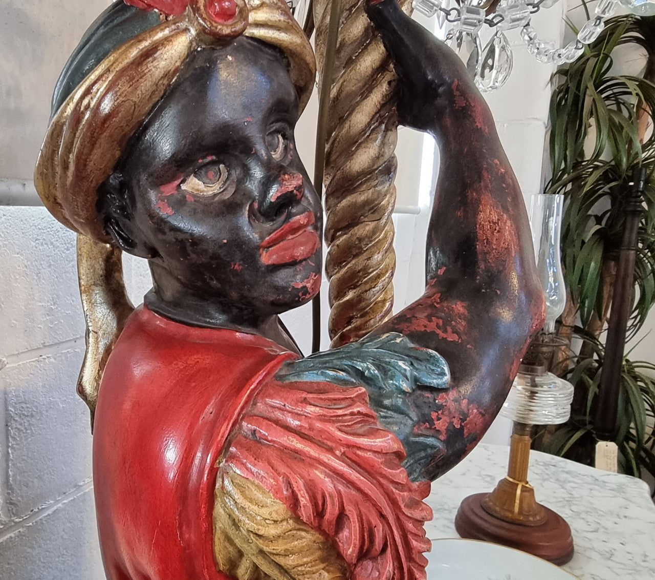 19th Century Italian Wooden Blackamoor Lamp | Antique & Vintage | Moonee Ponds Antiques | Australia Wide Delivery