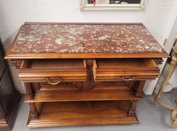 Stunning Henry II Style French Walnut Marble Top Buffet | Antique & Vintage | Moonee Ponds Antiques | Australia Wide Delivery