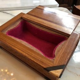 Rare Australian Silky Oak & Cedar Book With Hidden Trinket Box