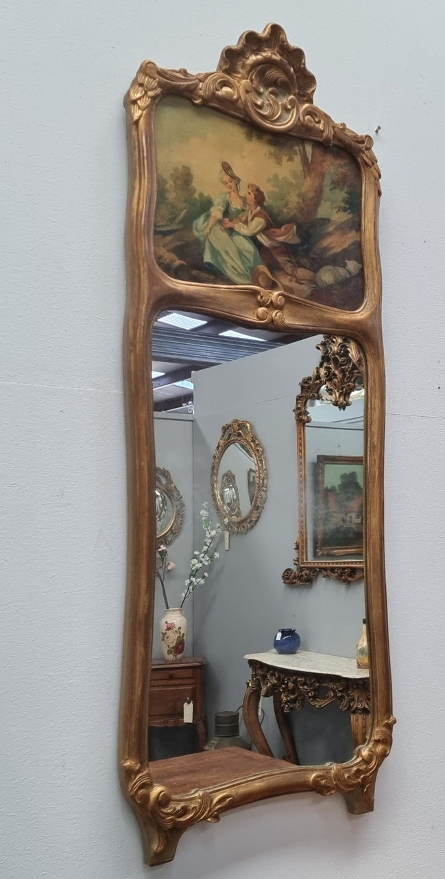 Beautiful Antique French Hand-Painted Wall Mirror | Antique & Vintage | Moonee Ponds Antiques | Australia Wide Delivery