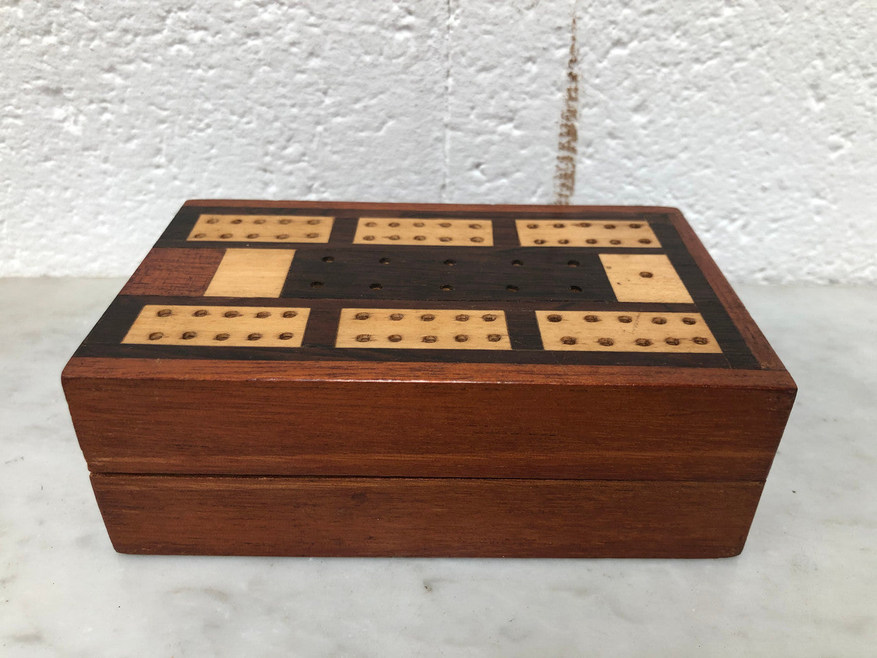 Vintage Inlaid Wooden Cribbage Box | Antique & Vintage | Moonee Ponds Antiques | Australia Wide Delivery