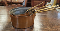 Set of Five French Vintage Copper & Brass Pots | Antique & Vintage | Moonee Ponds Antiques | Australia Wide Delivery