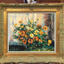 Beautifully framed floral oil on canvas