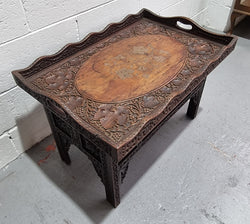 Anglo Indian Folding Occasional Table With Lift-Up Tray Top | Antique & Vintage | Moonee Ponds Antiques | Australia Wide Delivery