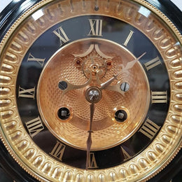 French Black Marble Three Piece Clock Set