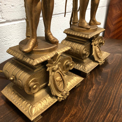 Fabulous Pair Of French Gilt Metal Table Lamps Of "The Artist" & "The Sculptor" | Antique & Vintage | Moonee Ponds Antiques | Australia Wide Delivery