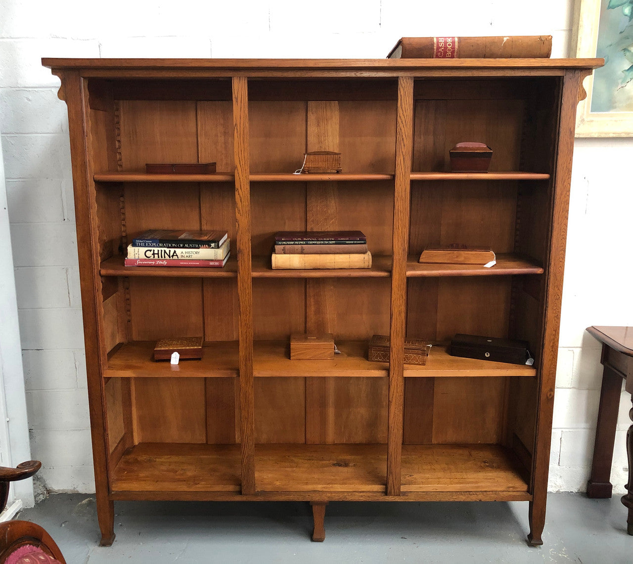 French Style Oak Open Bookcase