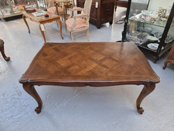 Fabulous Large French Style Coffee Table With Beautiful Parquetry Top | Antique & Vintage | Moonee Ponds Antiques | Australia Wide Delivery