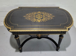 19th Century Napoleon III Boulle Ebonized Centre Table | Antique & Vintage | Moonee Ponds Antiques | Australia Wide Delivery