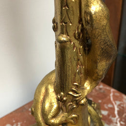 Antique French ormolu Belle Epoque lamp depicting a lizard. It has been rewired  and in good original condition. Circa 1880.