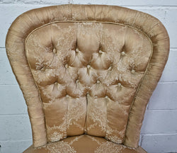 Vintage Round Upholstered Button Back Bedroom Chair | Antique & Vintage | Moonee Ponds Antiques | Australia Wide Delivery