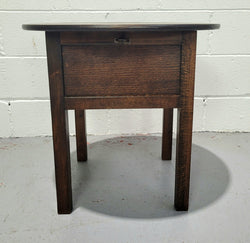 Lovely Oak Round Side Tablet - Sewing Table | Antique & Vintage | Moonee Ponds Antiques | Australia Wide Delivery