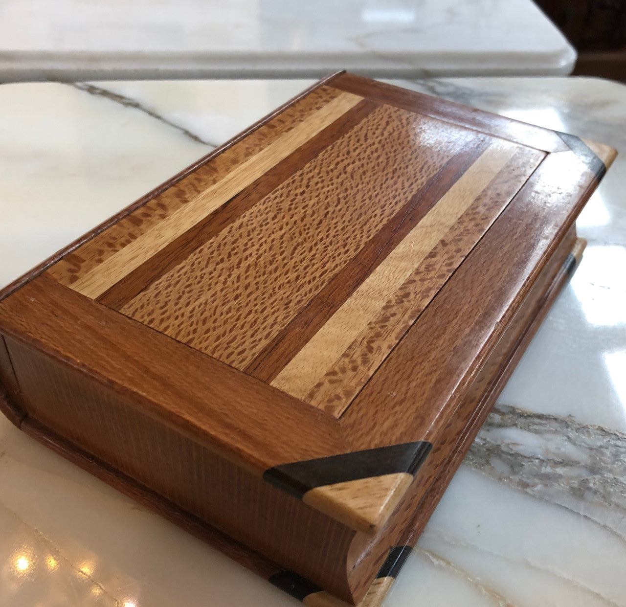 Rare Australian Silky Oak & Cedar Book With Hidden Trinket Box