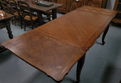 French Oak Louis XV Style Parquetry Top Extension Table | Antique & Vintage | Moonee Ponds Antiques | Australia Wide Delivery