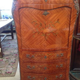 French Marquetry Inlaid Abattant