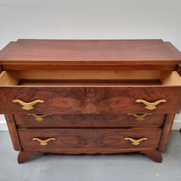 Stylish French Art Deco chest of three drawers. Sourced from France and in good original detailed condition. Circa 1920's.