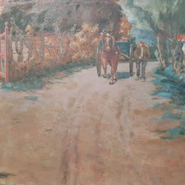 A superb French oil painting of a lovely landscape farm scene, signed by the artist. Framed in an original gilt frame.