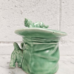 Vintage Sylvac number 1484 green cat and dog playing on top hat. Very cute and in very good condition, no chips or cracks. Please see photos as they form part of the description.