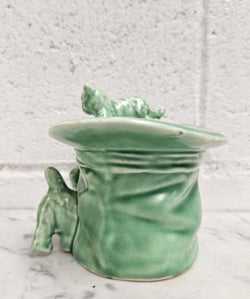 Sylvac Green Cat & Dog on Top Hat No. 1484 | Antique & Vintage | Moonee Ponds Antiques | Australia Wide Delivery