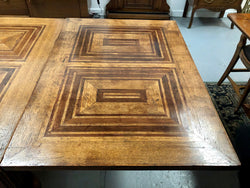 Superb Oak & Walnut 19th Century Parquetry Top Extension Table | Antique & Vintage | Moonee Ponds Antiques | Australia Wide Delivery