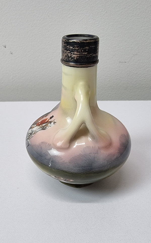 Royal Bayreuth silver top vase in good original condition. Stamped on the base "Royal Bayreuth: Bavaria".  Please view photos as they form part of the description.