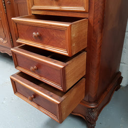 19th Century Louis XV Style French Walnut Drawers With Inset Marble Top