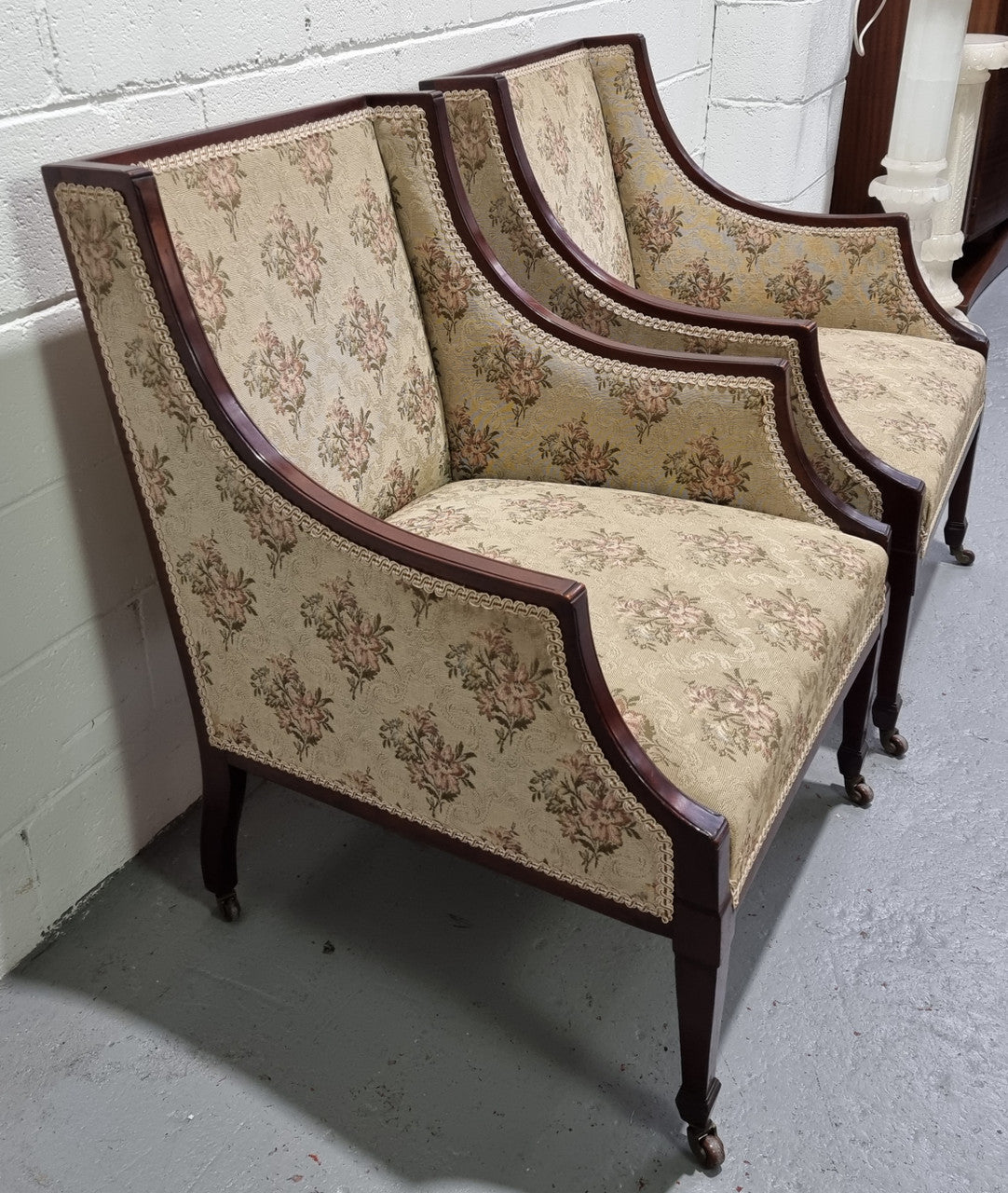 "A" Pair of Regency Style Wing Back Armchairs | Antique & Vintage | Moonee Ponds Antiques | Australia Wide Delivery