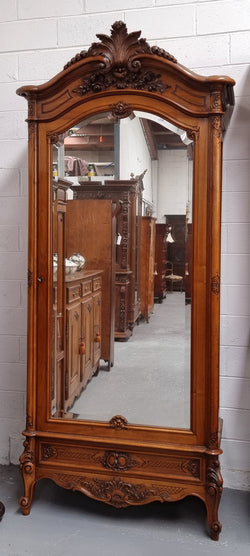 Single Door Walnut Louis XV Style Armoire | Antique & Vintage | Moonee Ponds Antiques | Australia Wide Delivery