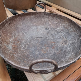 Early 19th Century rustic cast iron handled pan with a rich patina. It is in good original condition.