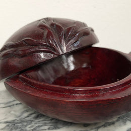 Charming Carved Chinese Rosewood Peach Trinket Box