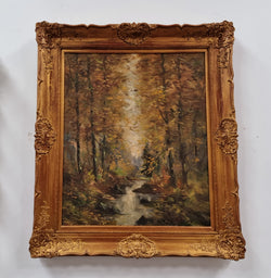 French Signed Oil On Canvas Depicting Impressionist Landscape In Gilt Frame | Antique & Vintage | Moonee Ponds Antiques | Australia Wide Delivery